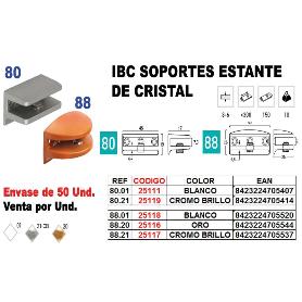 IBC FINSTOCK SOPORTE ESTANTE CRISTAL REF.88.21 CROMO BRILLO (CAJA 12 UNIDADES)