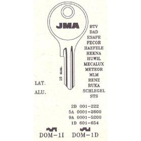 LLAVES JMA TIPO B MOD DOM- 1I (CAJA 50 UNIDADES)