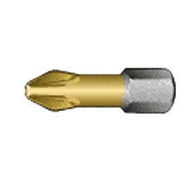 PUNTA DE TORSIÓN TIN 1/4&QUOT; PARA TORNILLOS POZIDRIV PZ2 DE 25&NBSP;MM (10 PIEZAS/CAJA DE PLÁSTICO)