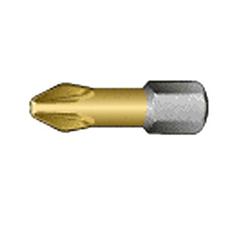 PUNTA DE TORSIÓN TIN 1/4&QUOT; PARA TORNILLOS POZIDRIV PZ2 DE 25&NBSP;MM (10 PIEZAS/CAJA DE PLÁSTICO)