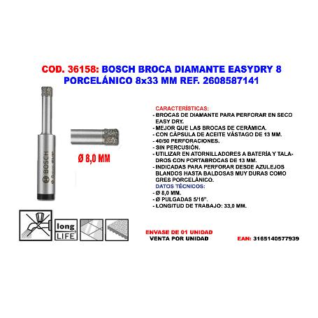 BROCA PRO CERAMIC DRY, 8 X 33 X 13 MM