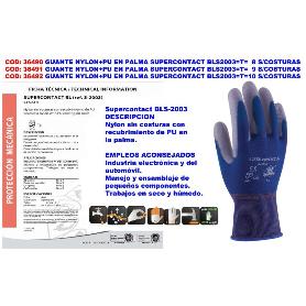 3L GUANTE NYLON+PU EN PALMA SUPERCONTACT BLS2003 T   9 S-COSTURA (CAJA 12 UNIDADES)