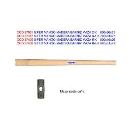 SIFER MANGO MADERA BARNIZ MAZA 6-8 K 900X51X29  + CUÑA  900MM