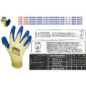 SIFER GUANTE LATEX EXTRARUGOSO-ALGODON AGRICOLA AZUL T-9 GOLIATH (CAJA 12 UNIDADES)