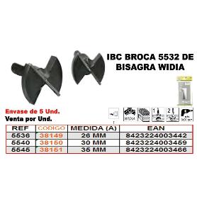 IBC FINSTOCK 5-540 BROCA BISAGRA WIDIA 30 MM