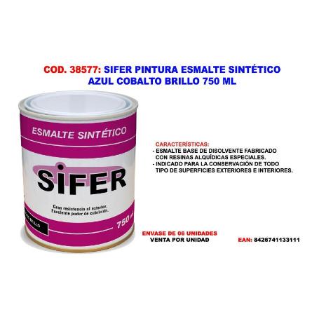 SIFER FINST PINTURA ESMALTE SINTETICO AZUL COBALTO BRILLO 750 ML