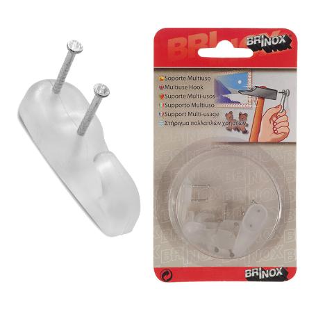 BRINOX CUELGA CUADROS FACIL 2 CLAVO TRANSPARENTE 11 6 U. B50640H
