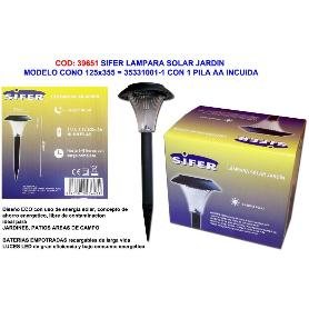 SIFER BALIZA LAMPARA SOLAR JARDIN 125Ø125X355+2 PILA AA 35331004