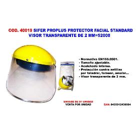 SIFER PROTECTOR PANTALLA FACIAL STANDAR VISOR TRANSPA 2 MM 52008