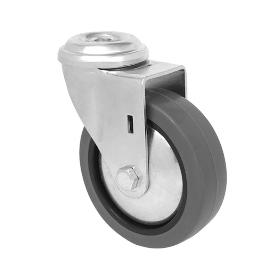 RUEDA MOBILIARIO 60 Ø GOMA GRIS AGUJERO 10MM 50KG 18H0485
