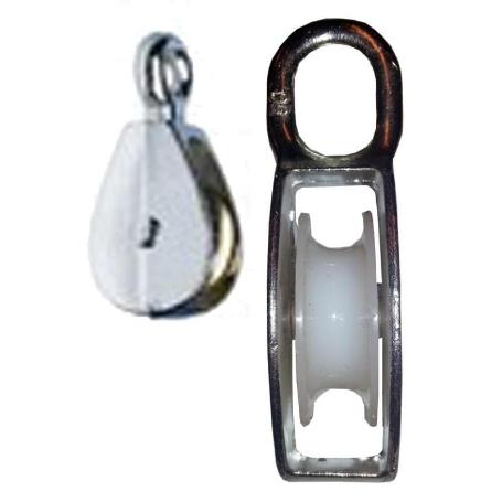 AVL POLEA SIMPLE OJO RIGIDO RUEDA NYLON 30 MM (CAJA 10 UNIDADES)