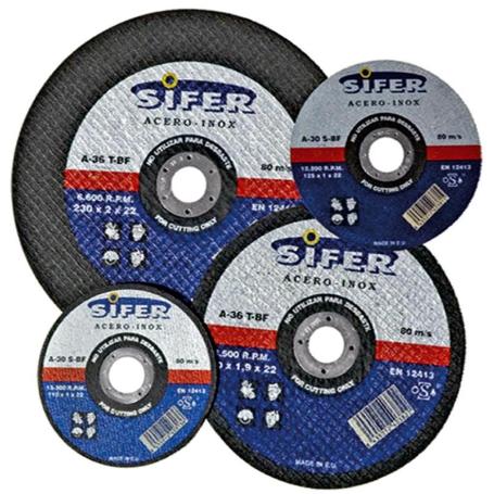 SIFER DISCO CORTE ACERO INOX 115X1,0X22  R757 (CAJA 25 UNIDADES)