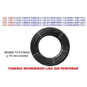 PLUVIA TUBO RIEGO AGRICOLA LISA SIN PERFORAR 13,5X16MM X 25MT