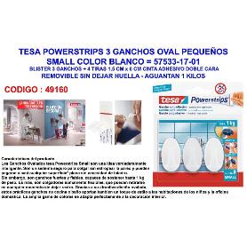 TESA FINSTOC POWERSTRIPS 3 OVAL PEQUEÑ.BLANCO+4TIRAS 57533-17-01