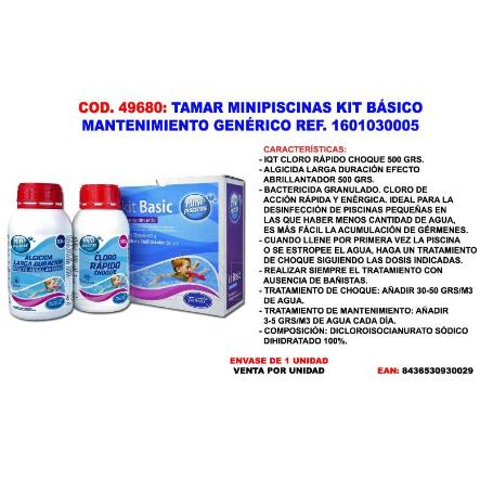 TAMAR CLORO +ALGICIDA MINIPISCINAS KIT  MANTENIMIENTO 1601030005