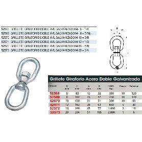 GRILLETE GIRATORIO DOBLE AVL GALVANIZADO M-  8   5-16