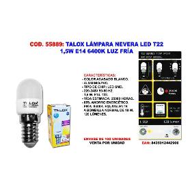 TALOX LAMPARA  BOMBILLA NEVERA FRIGORIFICO LED 1,5W E14  6000K