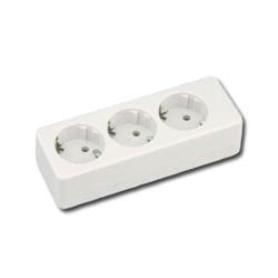 BAJA ELECTRICIDAD BASE MULTIPLE CON TT 3 TOMAS S-CABLE 41003