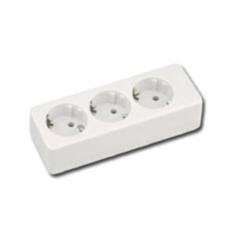 BAJA ELECTRICIDAD BASE MULTIPLE CON TT 3 TOMAS S-CABLE 41003