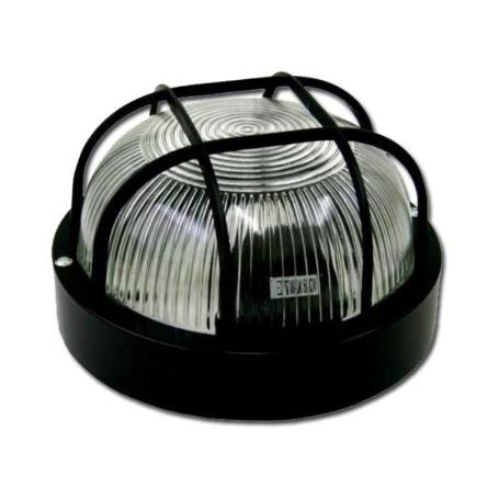 ELECTRICIDAD APLIQUE REDONDO 60W E-27 NEGRO CAJA Ø18,5 CM 14023