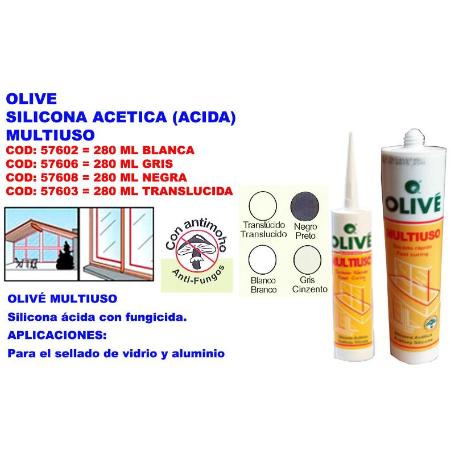 BAJA OLIVE SILICONA ACETICA (ACIDA) S-10 MULTI GRIS 280 ML