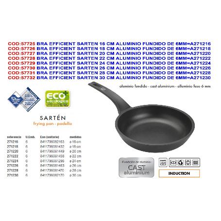 BRA EFFICIENT SARTEN 18 CM ALUMINIO FUNDIDO DE 6MM A271218