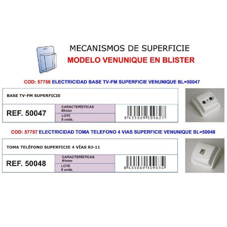 ELECTRICIDAD FINSTO TOMA TELEF 4 VIAS SUPERF VENUNIQ 50048-91848