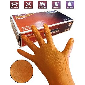GUANTE SIFER NITRILO 8,5GR 7MICRAS DIAMANTADO NARANJA C-50U T-XL