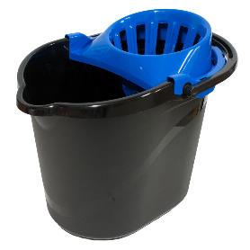 CUBO-FREGONA MOCHO 15 L RECTANGULAR  CON ESCURRIDOR AZUL