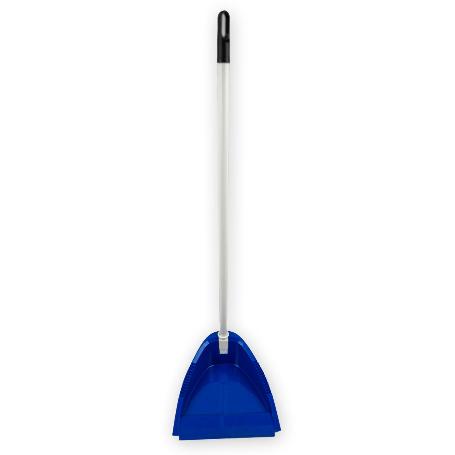 RECOGEDOR PLEGABLE ANTIVUELCO AZUL PALO METALICO