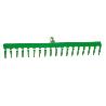 PLUVIA JARDIN RASTRILLO METAL VERDE 10 PUAS SIN MANGO R104-10T
