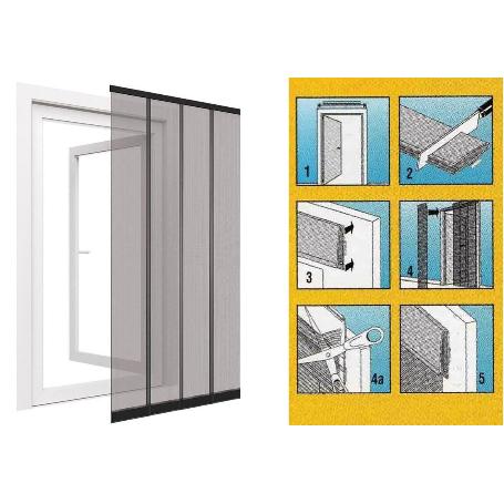 SIFER CORTINA MOSQUITERA FIBRA DE VIDRIO GRIS 120 X 240 CM