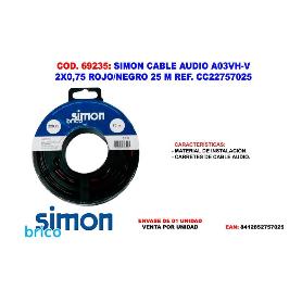 SIMON FINSTO CABLE AUDIO A03VH-V 2X0,75 ROJO-NEGRO 25 M 22757025