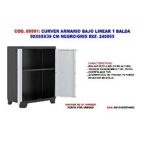 CURVER ARMARIO BAJO LINEAR 1 BALDA 90X68X39 CM NEGRO-GRIS 240865