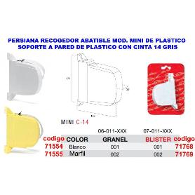 PERSIANA RECOGEDOR ABATIBLE MINI BLANCO+CINTA 14 MM GRI 07011001