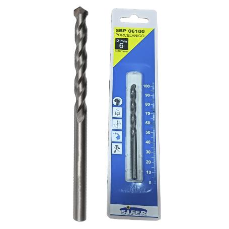 SIFER BROCA PORCELANICO 6 X 100 BLISTER SBP06100