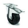 RUEDA INDUSTRIAL 80Ø GOMA NEGRA PLACA GIRO FRENO 20B0023