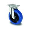RUEDA INDUSTRIAL 100Ø GOMA ELASTI AZUL PLACA GIRO 20C0048