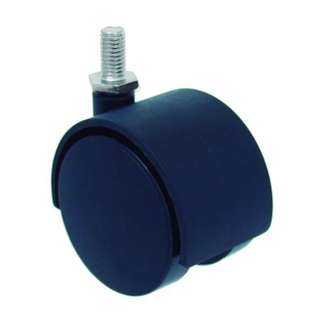 RUEDA MOBILIARIO 40Ø NYLON NEGRA ESPIGA 8X15 30K 18H0009
