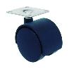 RUEDA MOBILIARIO 30Ø NYLON NEGRA PLACA GIRO 30KG 18H0001