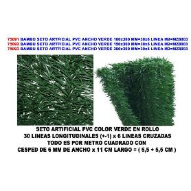 BAMBU SETO ARTIFICIAL PVC HOJA ANCHA PINO VERDE 1.5 X 3M MZ8003