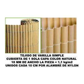 BAMBU CAÑIZO PVC 1 CARA 18 MM COLOR NATURAL 150X500 CM   MZ8006