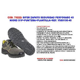 SIFER ZAPATO SEGURIDAD PIEL SERRAJE S1P PUNTERA  Nº45 YSS9190
