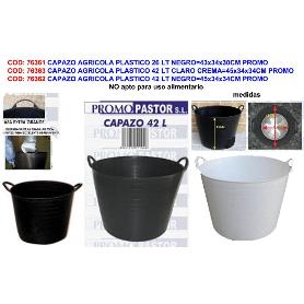 CAPAZO AGRICOLA PLASTICO 42 LT CLARO GRIS CREMA 45X34X34CM PROMO
