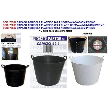 CAPAZO AGRICOLA PLASTICO 42 LT CLARO GRIS CREMA 45X34X34CM PROMO