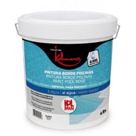 KOLMAN PINTURA BORDE PISCINA ANTIDESLIZANT AGUA 4L. BLANCO MATE