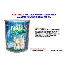 KOLMAN LASURE PROTECTOR  MADERA AL AGUA 750ML NOGAL MATE SEDO