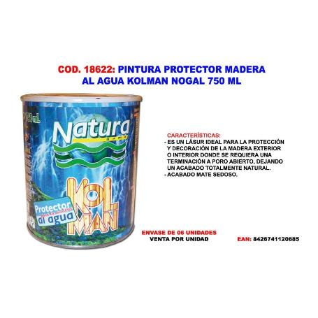 KOLMAN LASURE PROTECTOR  MADERA AL AGUA 750ML NOGAL MATE SEDO