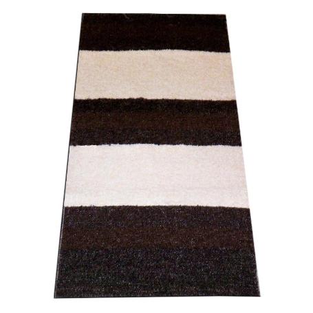 ALFOMBRA ARTESANA PELO NORMAL 70% ALGODON   60X120 CRUDO CHOCOLA (CAJA 2 UNIDADES)