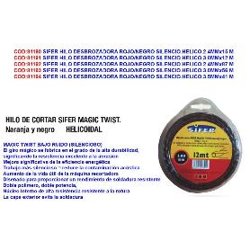 SIFER HILO DESBROZADORA NARANJA-NEGRO SILENCIO.HELICO.3.0MMX12 M